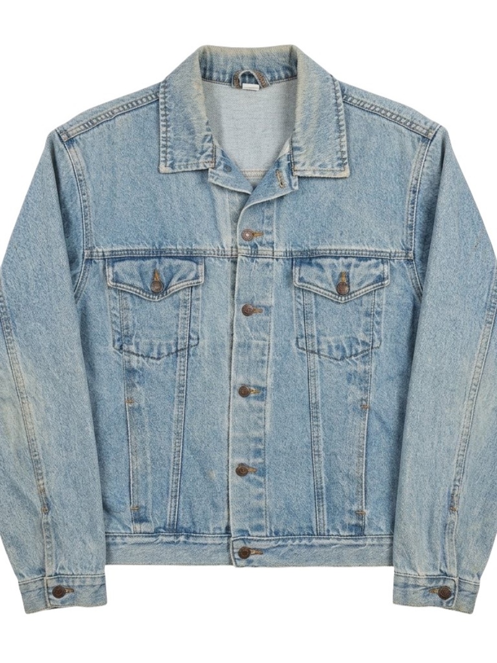 Vtg Harley Davidson Road King Jean Jacket Light Wash Blue Eagle Patch Men M